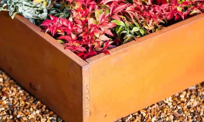Corten steel raised beds